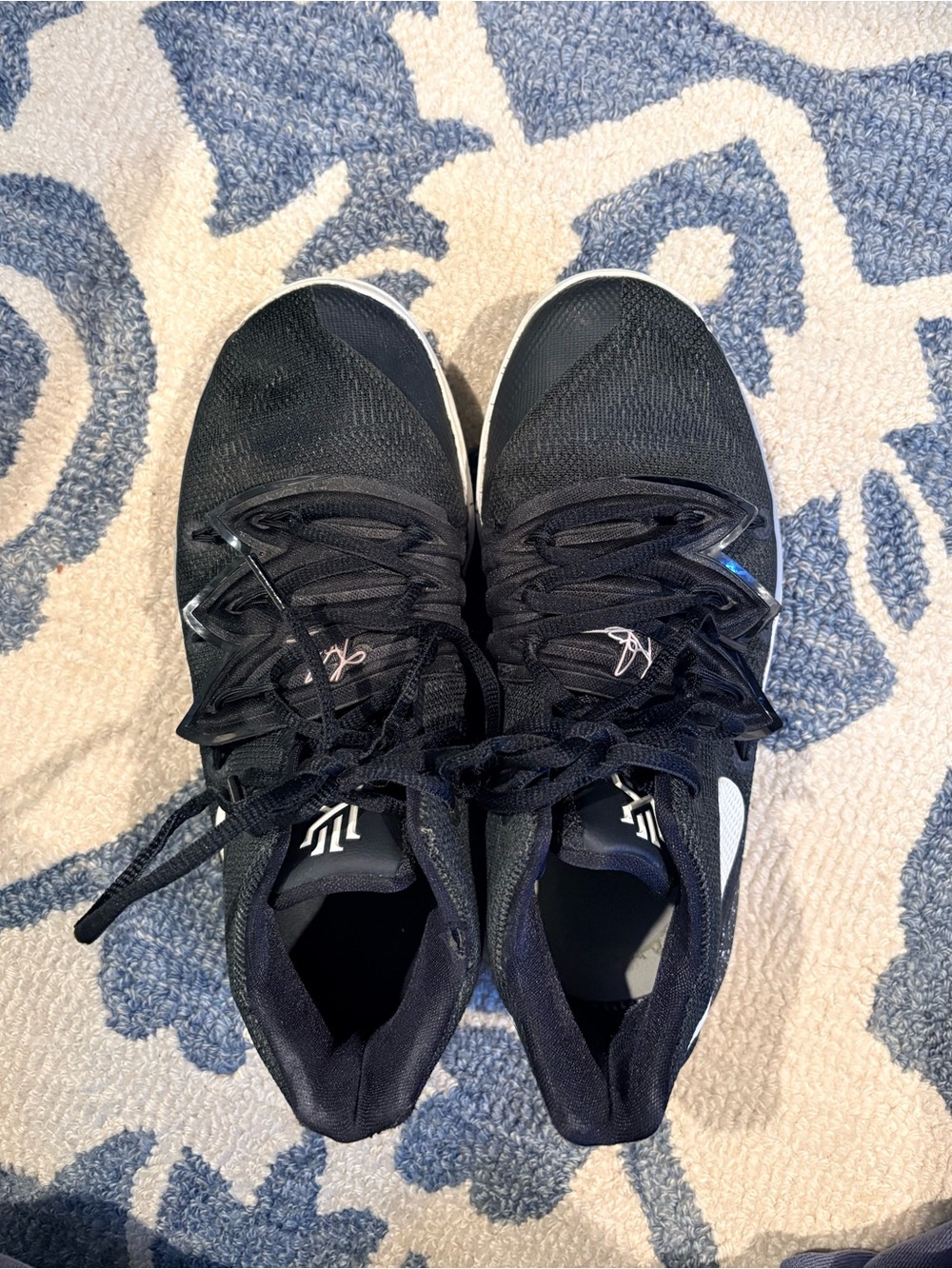Nike Black and White Kyrie 5 Basketball Sneakers